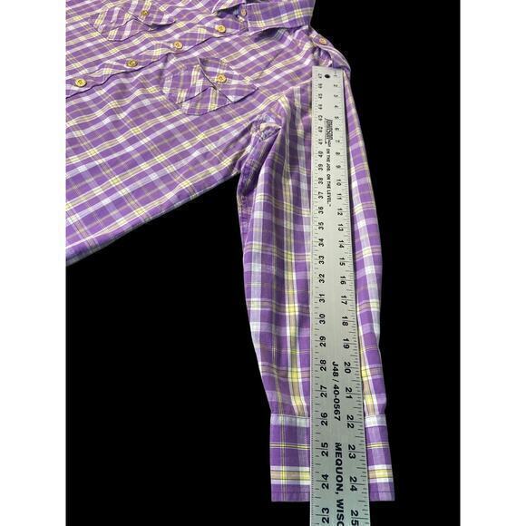 CAVI Product of Great Taste Long Sleeve Button Up Purple‎ Plaid Shirt Size XL - Picture 15 of 16
